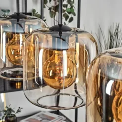 Lauden Suspension Ambre, Clair, 5 lumières