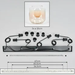 Lauden Suspension Ambre, Clair, 5 lumières