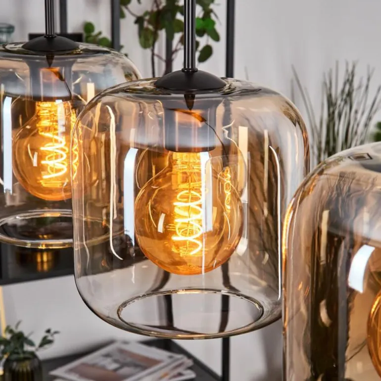Lauden Suspension Ambre, Clair, 5 lumières