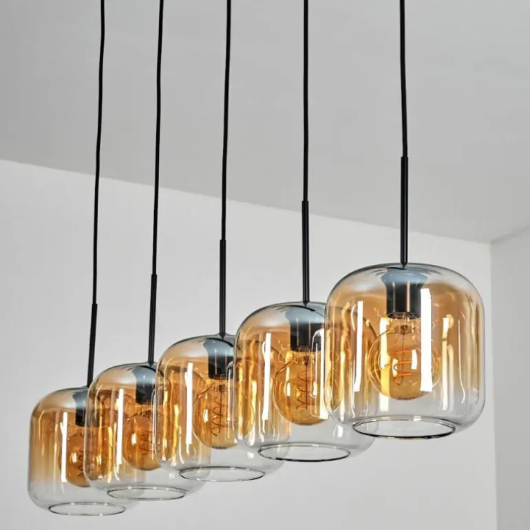 Lauden Suspension Ambre, Clair, 5 lumières