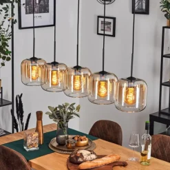 Lauden Suspension Ambre, Clair, 5 lumières