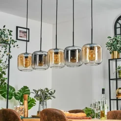 Lauden Suspension Ambre, Clair, Fumé, 5 lumières