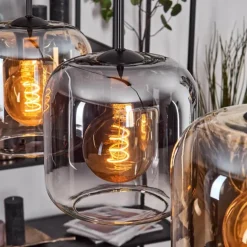 Lauden Suspension Ambre, Clair, Fumé, 5 lumières