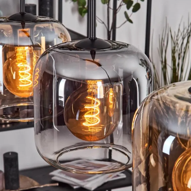 Lauden Suspension Ambre, Clair, Fumé, 5 lumières