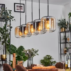 Lauden Suspension Ambre, Clair, Fumé, 5 lumières
