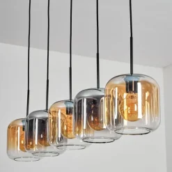 Lauden Suspension Ambre, Clair, Fumé, 5 lumières