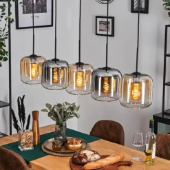 Lauden Suspension Ambre, Clair, Fumé, 5 lumières
