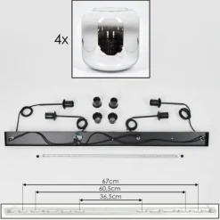Lauden Suspension Chrome, Clair, 4 lumières