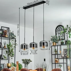 Lauden Suspension Chrome, Clair, 3 lumières