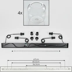 Lauden Suspension Clair, 4 lumières