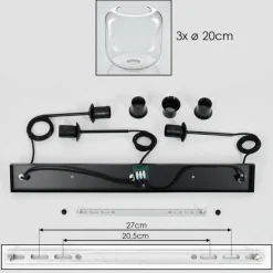 Lauden Suspension Clair, 3 lumières