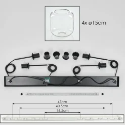 Lauden Suspension Clair, 4 lumières