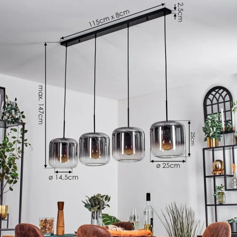 Lauden Suspension Clair, Fumé, 4 lumières