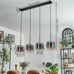 Lauden Suspension Clair, Fumé, 4 lumières