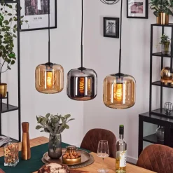 Lauden Suspension Noir, 3 lumières