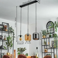 Lauden Suspension Noir, 3 lumières