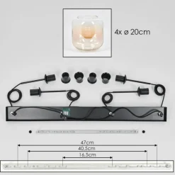 Lauden Suspension Noir, 4 lumières