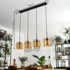 Lauden Suspension Noir, 4 lumières