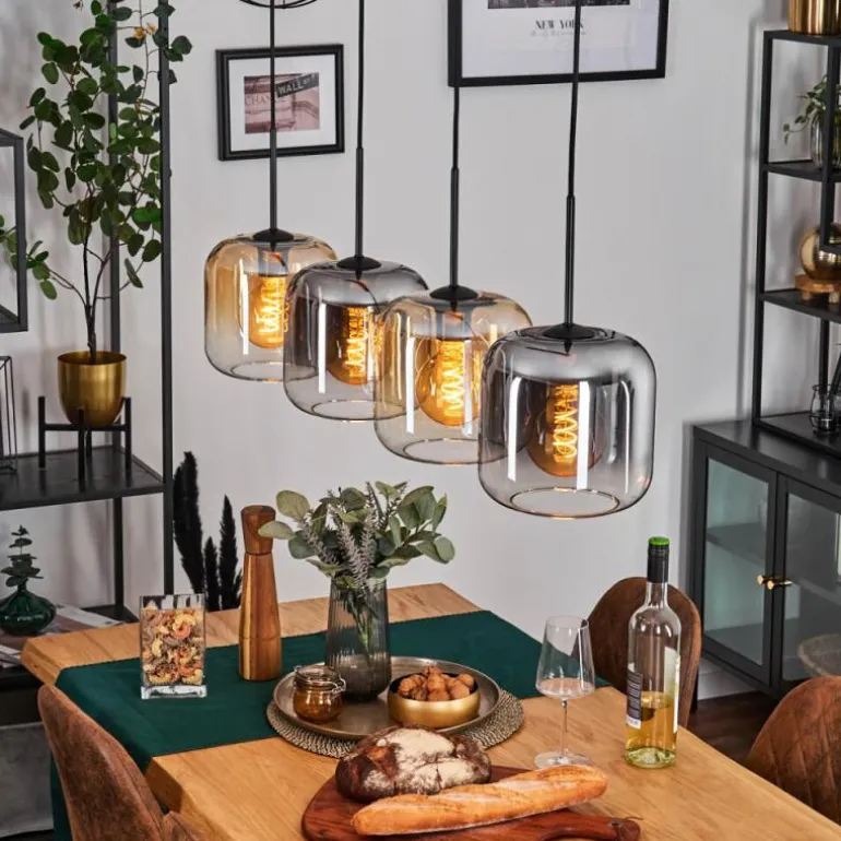 Lauden Suspension Noir, 4 lumières