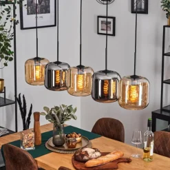 Lauden Suspension Noir, 5 lumières