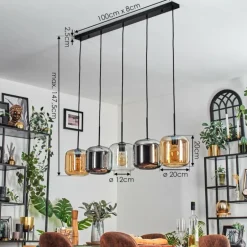 Lauden Suspension Noir, 5 lumières