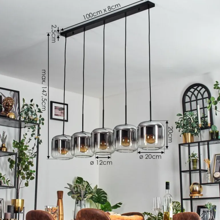 Lauden Suspension Noir, 5 lumières