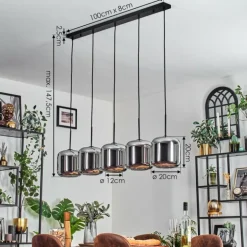 Lauden Suspension Noir, 5 lumières