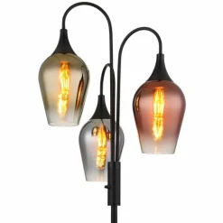 Lavus Lampadaire Luminaires Globo Lighting Noir, 3 lumières