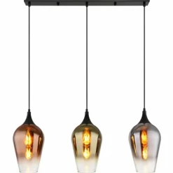 Lavus Suspension Luminaires Globo Lighting Noir, 3 lumières