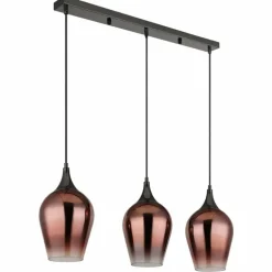Lavus Suspension Luminaires Globo Lighting Chrome, Noir, 3 lumières