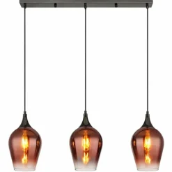 Lavus Suspension Luminaires Globo Lighting Chrome, Noir, 3 lumières