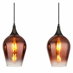Lavus Suspension Luminaires Globo Lighting Chrome, Noir, 3 lumières