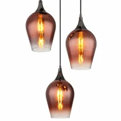 Lavus Suspension Luminaires Globo Lighting Chrome, Noir, 3 lumières
