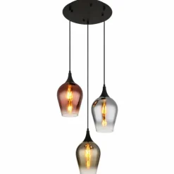 Lavus Suspension Luminaires Globo Lighting Noir, 3 lumières