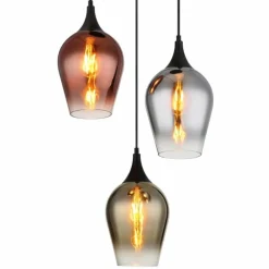 Lavus Suspension Luminaires Globo Lighting Noir, 3 lumières