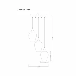 Lavus Suspension Luminaires Globo Lighting Noir, 3 lumières