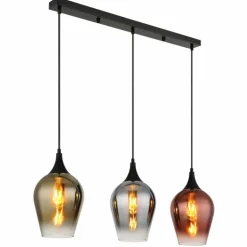Lavus Suspension Luminaires Globo Lighting Noir, 3 lumières