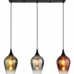 Lavus Suspension Luminaires Globo Lighting Noir, 3 lumières