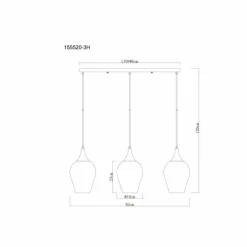 Lavus Suspension Luminaires Globo Lighting Noir, 3 lumières