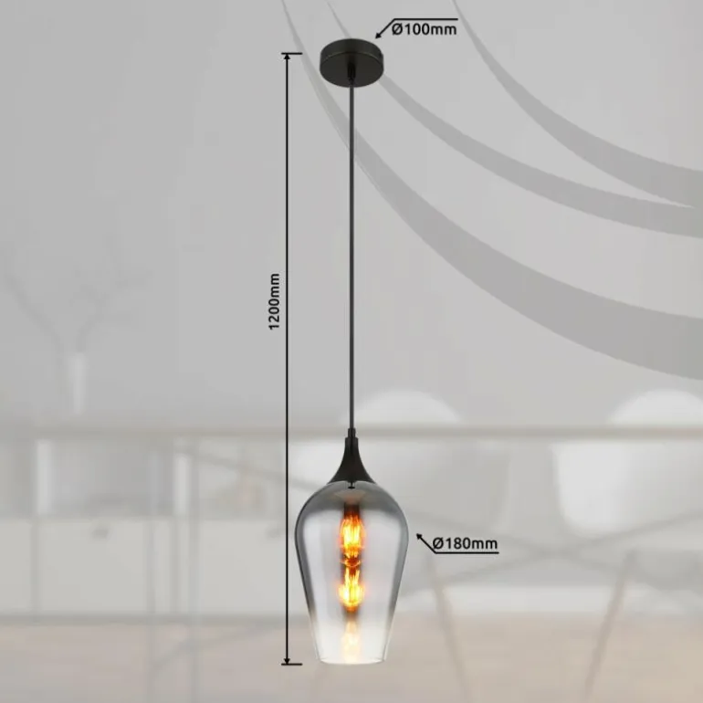 Lavus Suspension Luminaires Globo Lighting Noir, 1 lumière