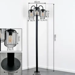Lejonbacken Luminaire extérieur, Réverbère, Eclairage de chemin Noir, 3 lumières