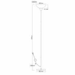 Lima Lampadaire Luminaires Globo Lighting Nickel mat, 1 lumière
