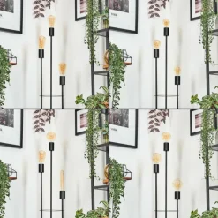 Limmingen Lampadaire Bois clair, Noir, 3 lumières