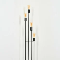 Limmingen Lampadaire Bois foncé, Noir, 4 lumières