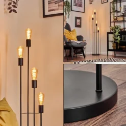 Limmingen Lampadaire Noir, 4 lumières