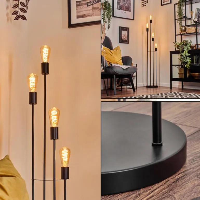 Limmingen Lampadaire Noir, 4 lumières