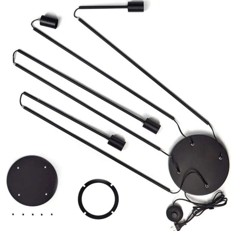 Limmingen Lampadaire Noir, 4 lumières