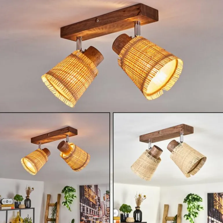 Lindberg Plafonnier Chrome, Écru, 2 lumières
