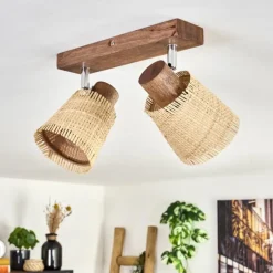 Lindberg Plafonnier Chrome, Écru, 2 lumières