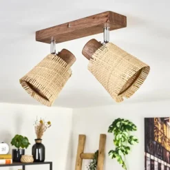 Lindberg Plafonnier Chrome, Écru, 2 lumières